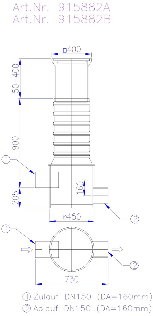KESSEL-Probenahmeschacht DN150, Klasse A