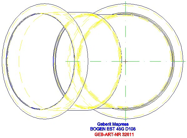 GE Mapress Edelstahl Bogen 45Gr d108_32611_G