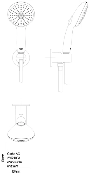 GROHE Wandhalterset Tempesta 110 26406_3 2 Strahlarten 7,4l chrom