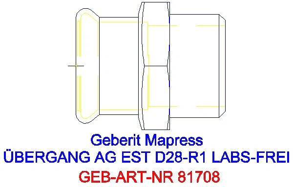 GE Mapress Edelstahl Übergang mit AG (LABS-frei) d28-R1_81708_A