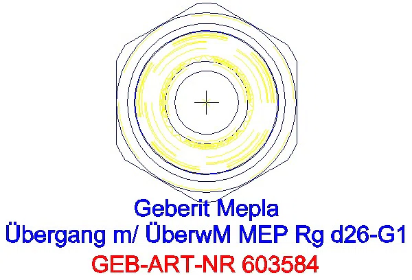 GE Mepla Übergang mit Überwurfmutter Rg d26-G1_603.584.00.5_L