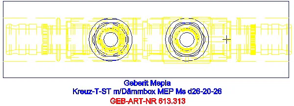 GE Mepla Kreuzungs-T-Stück mit Dämmbox d26-20-26_613.313.00.5_G