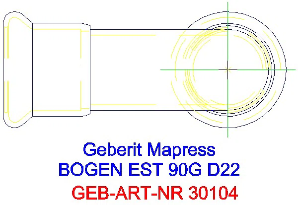 GE Mapress Edelstahl Bogen 90Gr d22_30104_G