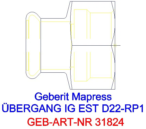 GE Mapress Edelstahl Übergang mit IG d22-Rp1_31824_A