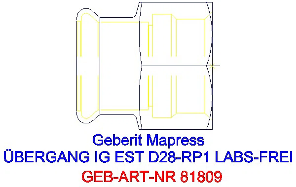 GE Mapress Edelstahl Übergang mit IG (LABS-frei) d28-Rp1_81809_A
