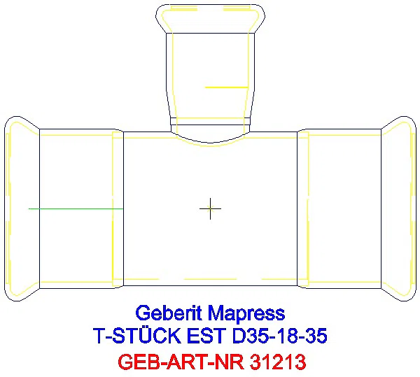 GE Mapress Edelstahl T-Stück reduziert d35-18-35_31213_A