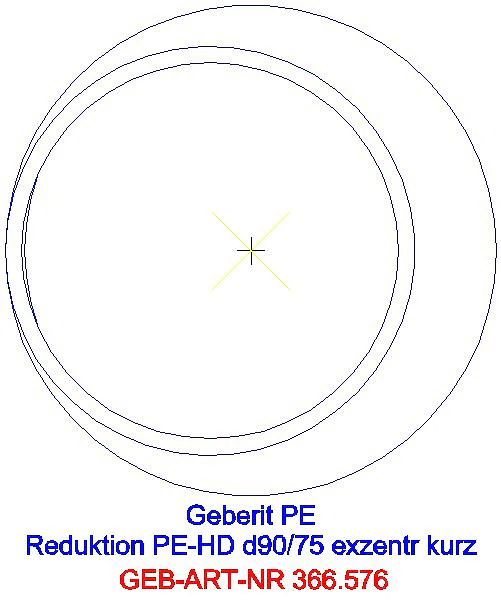 GE PE Reduktion exzentrisch kurz d90/75_366.576.16.1_G