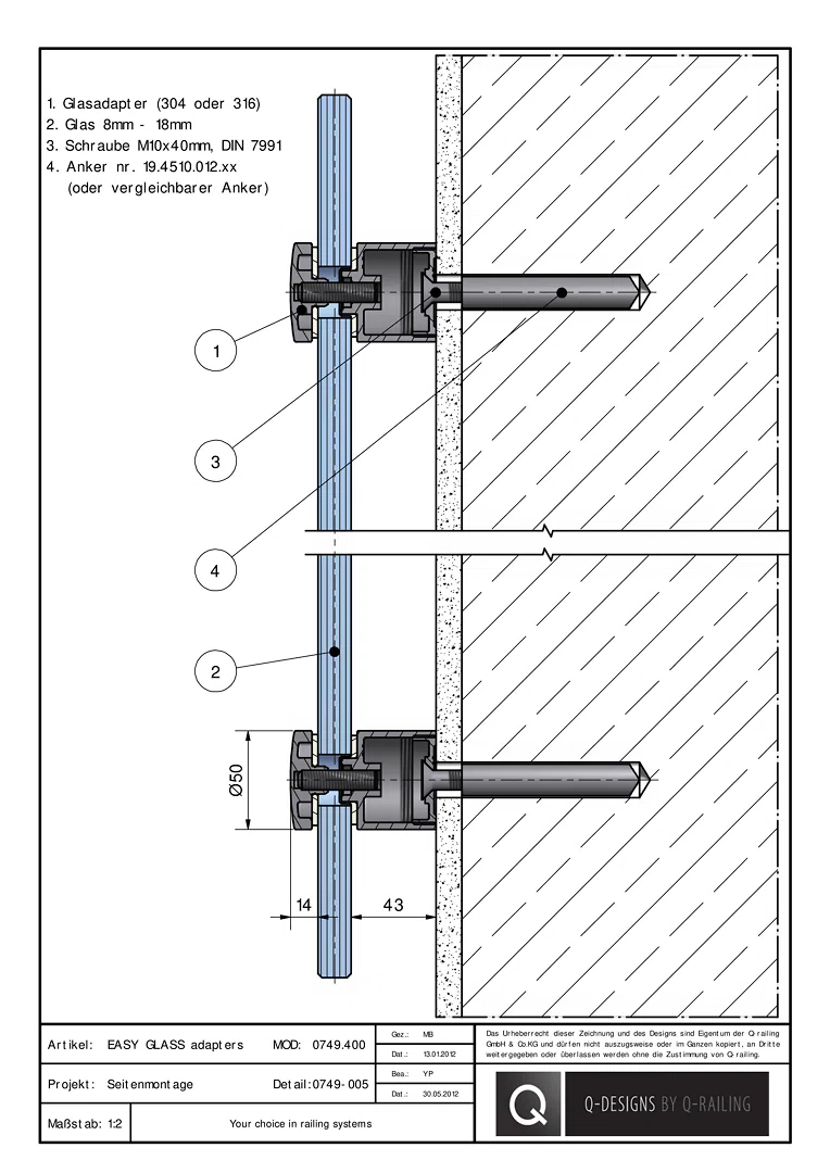 EASY GLASS adapters 0749-005