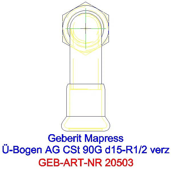 GE Mapress C-Stahl Übergangsbogen 90Gr mit AG d15-R1/2 verzinkt_20503_G