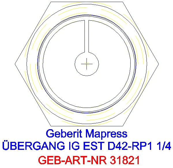 GE Mapress Edelstahl Übergang mit IG d42-Rp1 1/4_31821_L