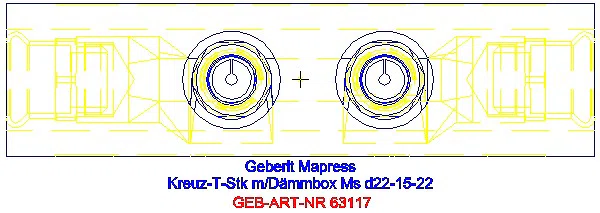 GE Mapress Kreuzungs-T-Stück mit Dämmbox Ms d22-15-22_63117_G