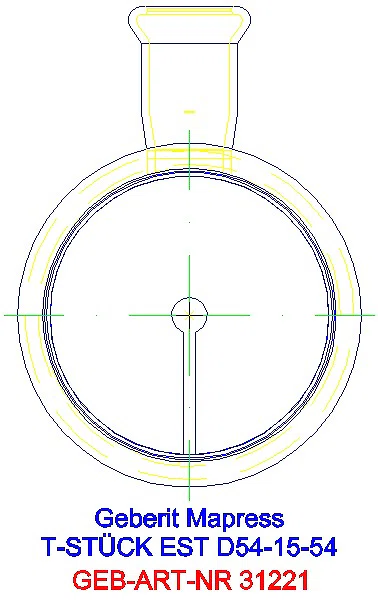 GE Mapress Edelstahl T-Stück reduziert d54-15-54_31221_L