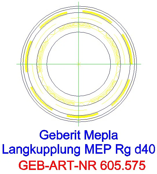 GE Mepla Langkupplung Rg d40_605.575.00.5_L