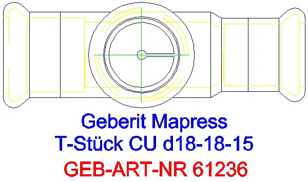 GE Mapress Kupfer T-Stück reduziert d18-18-15_61236_G