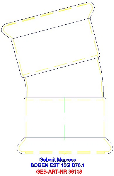 GE Mapress Edelstahl Bogen 15Gr d76,1_36108_A