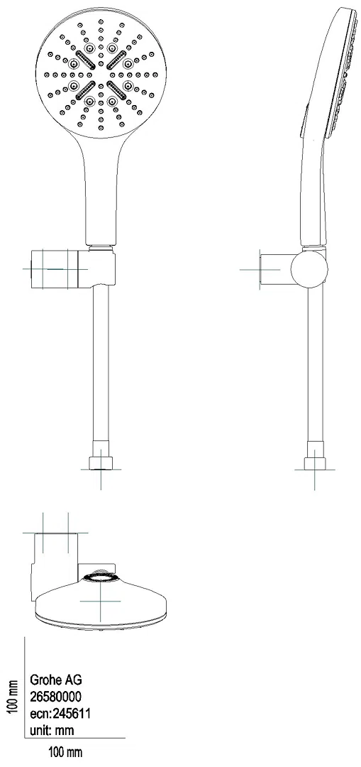GROHE Wandhalterset RSH 130 SmartActive 26580 8,5l Wandhalter verstellbar chrom