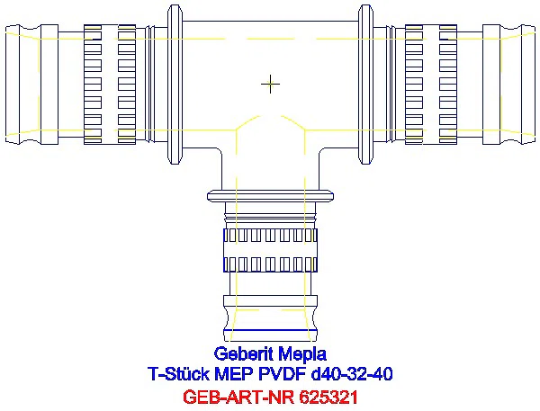 GE Mepla T-Stück reduziert PVDF d40-32-40_625.321.00.5_A