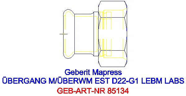 GE Mapress Edelstahl Übergang mit ÜM aus ESt (LABS-frei) d22-G1_85134_A