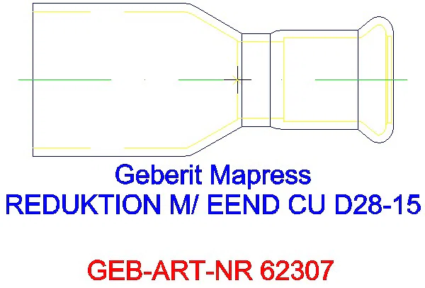 GE Mapress Kupfer Reduktion mit Einschubende d28-15_62307_L