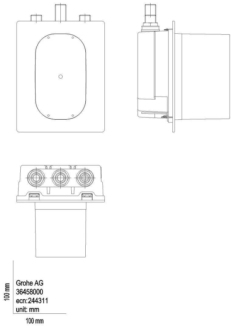 GROHE UP-Körper Eurosmart CE 36458 für Brause 6V therm. Mischung für 36456
