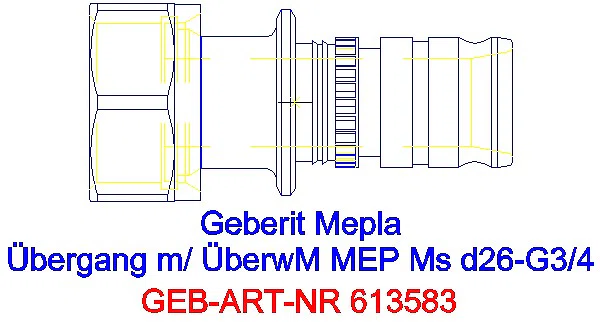 GE Mepla Anschluss mit Überwurfmutter d26-G3/4_613.583.22.5_G