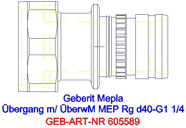 GE Mepla Übergang mit Überwurfmutter Rg d40-G1 1/4_605.589.00.5_G