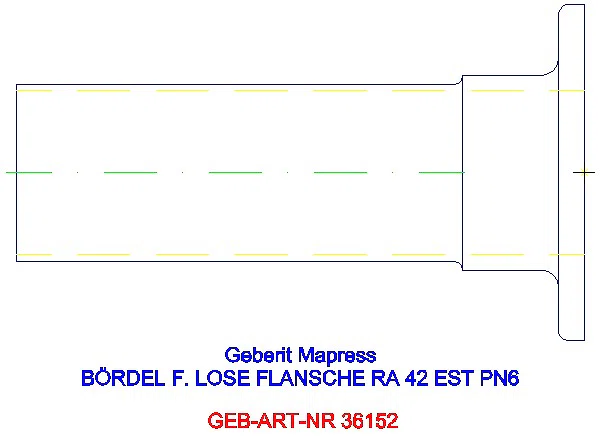GE Mapress Edelstahl Bund mit Einschubende zu Losflansch d42 PN6_36152_A