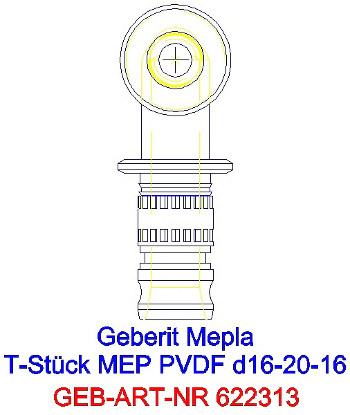 GE Mepla T-Stück reduziert PVDF d16-20-16_622.313.00.5_L