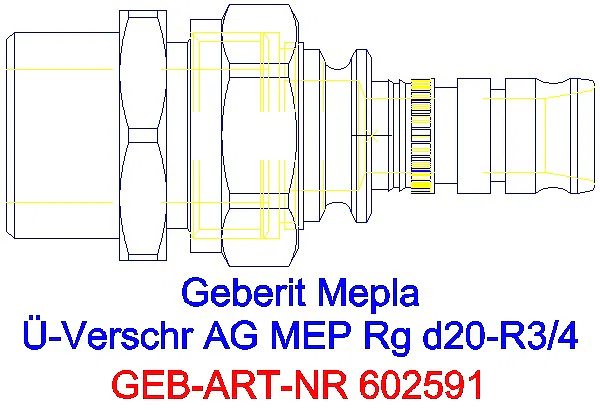GE Mepla Übergangsverschraubung mit AG Rg d20-R3/4_602.591.00.5_A