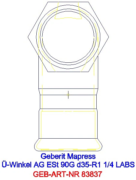 GE Mapress Edelstahl Übergangswinkel 90Gr mit AG (LABS-frei) 90G d35-R1 1/4_83837_L
