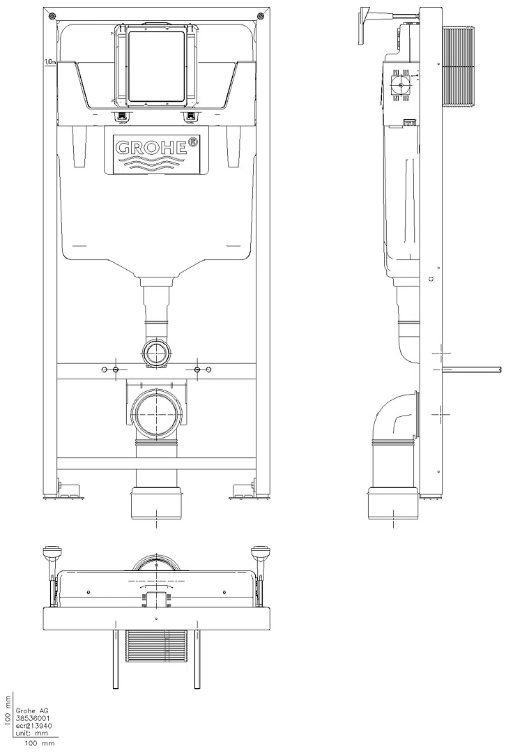 GROHE WC-Element Rapid SL 38536_1 mit Zubehör für Vorwandmontage
