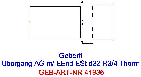GE Mapress Therm Übergang mit AG und Einschubende d22-R3/4_41936_A