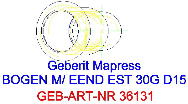 GE Mapress Edelstahl Bogen 30Gr d15 mit Einschubende_36131_G
