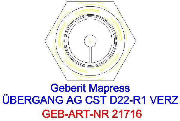 GE Mapress C-Stahl Übergang mit AG d22-R1 verzinkt_21716_L