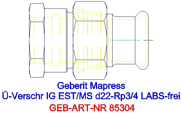 GE Mapress Edelstahl Übergangsverschr. mit IG (LABS-frei) d22-Rp3/4_85304_A