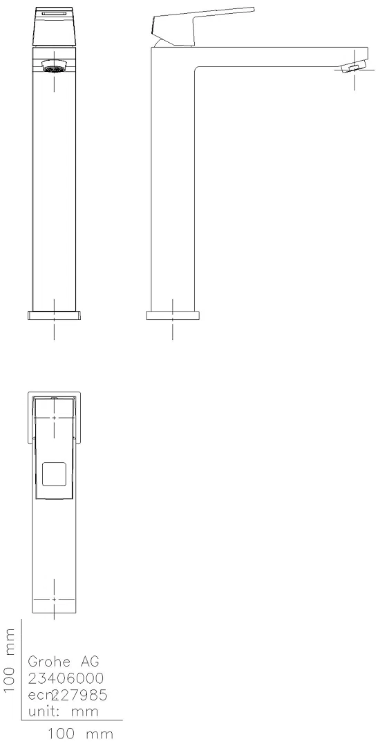 GROHE EH-WT-Batterie Eurocube 23406 hard graphite gebürstet