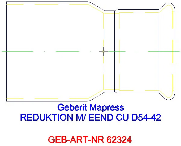 GE Mapress Kupfer Reduktion mit Einschubende d54-42_62324_L