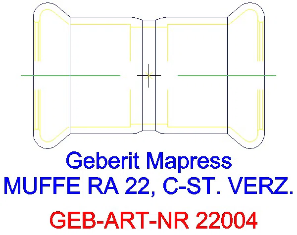 GE Mapress C-Stahl Muffe d22 verzinkt_22004_G