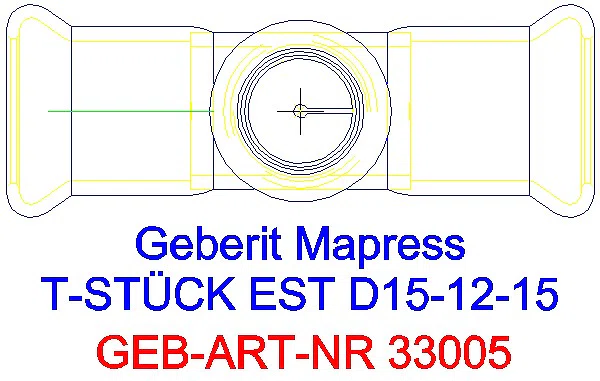 GE Mapress Edelstahl T-Stück reduziert d15-12-15_33005_G