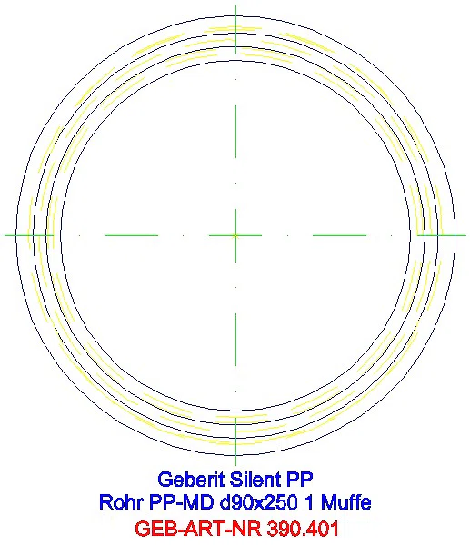GE Silent-PP Rohr mit Muffe d90x3,1 L:25cm_390.401.14.1_G