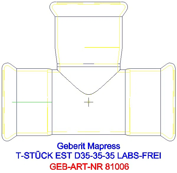 GE Mapress Edelstahl T-Stück egal (LABS-frei) d35-35-35_81006_A