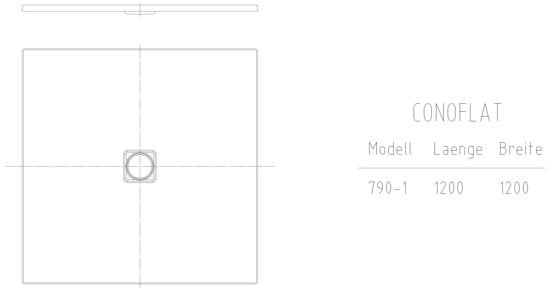 KALDEWEI CONOFLAT Duschfläche, 1200x1200x32 mm, Modell-Nr: 790-1