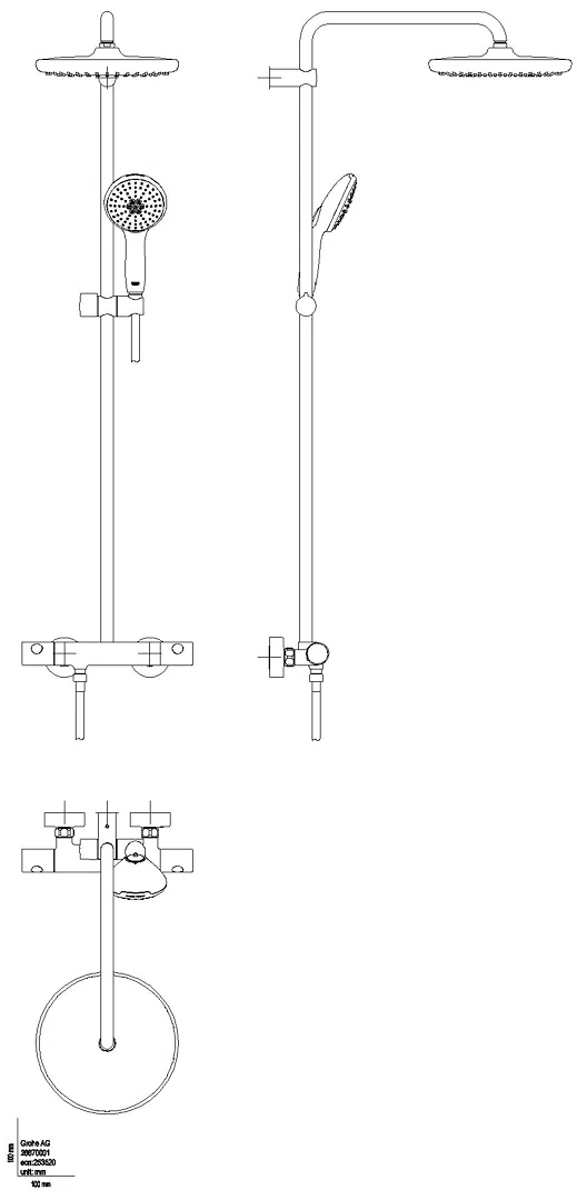 GROHE Duschsystem Tempesta 250 26670_1 Brause-THM KB Tempesta 250 matt black