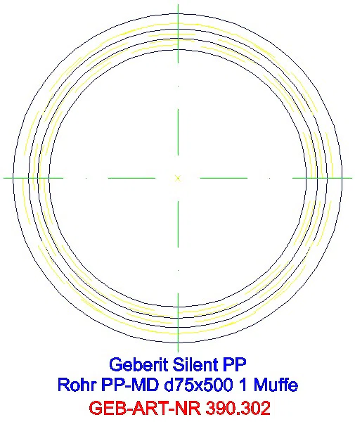 GE Silent-PP Rohr mit Muffe d75x2,6 L:50cm_390.302.14.1_G