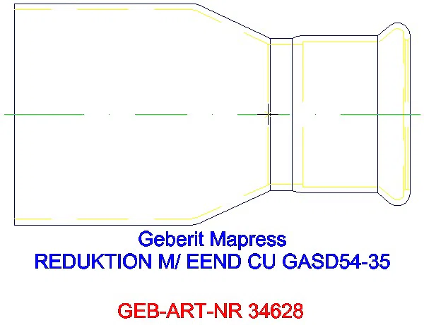 GE Mapress Kupfer Reduktion mit Einschubende (Gas blau) d54-35_34628_L
