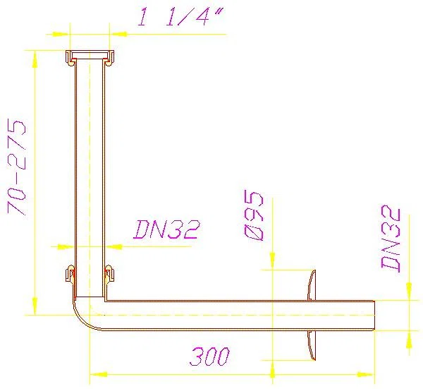 DALLMER Anschluss-Bogen 321, weiß mit Tauchrohr, 1 1/4" x DN 32