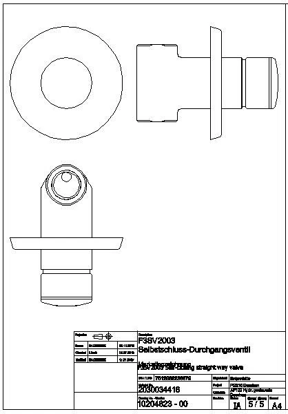 Durchgangsventil, F3, hydraulisch, o. Mischung, Unterputz, duschen, F3SV2003