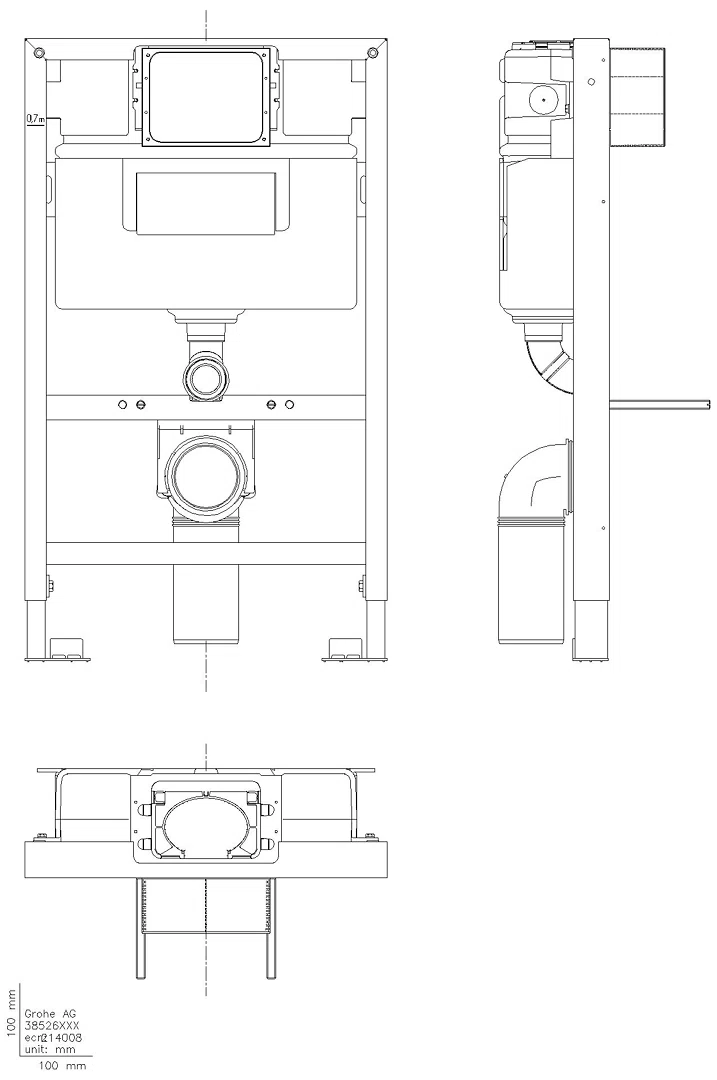 GROHE WC-Element Rapid SL 38526 BH 0,82m mit WC-Spülkasten 6-9l