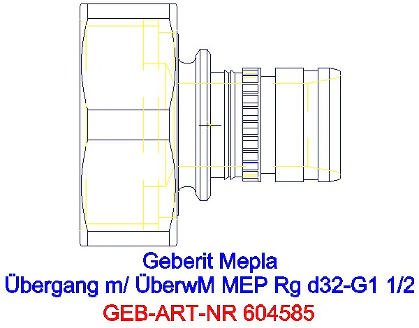GE Mepla Übergang mit Überwurfmutter Rg d32-G1 1/2_604.585.00.5_G