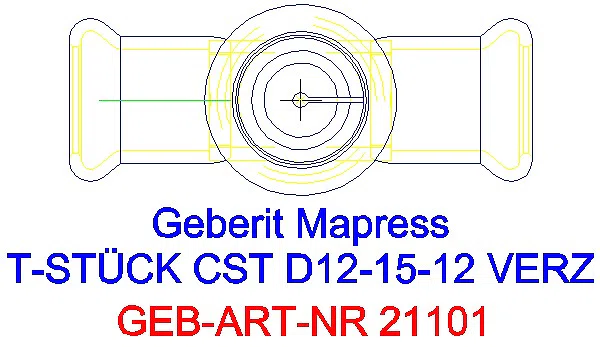 GE Mapress C-Stahl T-Stück reduziert d12-15-12 verzinkt_21101_G